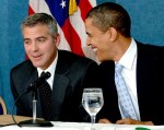 George Clooney and Senator Barack Obama