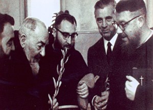 Enrico Medi Second From Right With Padre Pio Second From Left