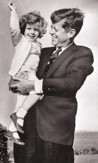Last Free President Of The United States: President John F. Kennedy and daughter Caroline, 2 in Hyannisport, MA 5/23/60