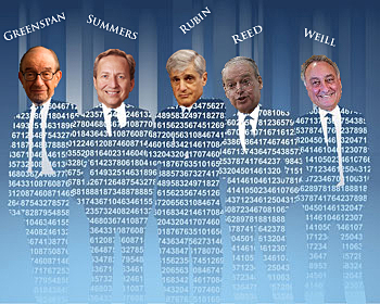 The Pieces Of Shit That Got The Glass Steagall Repealed And Signed By Billy Clinton in 1999.