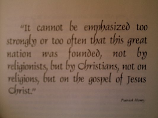 Patrick Henry and US Christian Founding Monument.