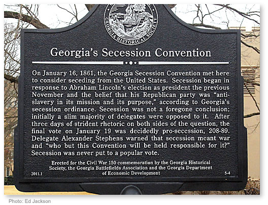 Georgia Secession Convention Marker