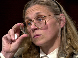 WASHINGTON, :  Minneapolis-based FBI agent Colleen Rowley testifies in the US Senate Judiciary Committee room 06 June 2002 on Capitol Hill in Washington, DC, during a hearing on the FBI responce to information about the 11 September 2001 terrorist attacks on US soil.  Rowley said that the FBI is an "ever-growing bureaucracy" that stifles individual initiative.  AFP PHOTO/Mike THEILER (Photo credit should read MIKE THEILER/AFP/Getty Images) Rowley worked at the FBI for nearly 24 years before becoming a whistleblower. 