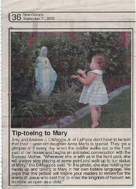 Tippy Toe Baby Holy Mary