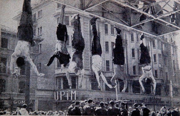 Mussolini and other executed Fascists, Milan, April 1945