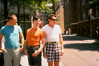 Unidentified, Tom O'Horgan, and Harvey Milk, New York, NY, July 1965, photo by Galen McKinley
