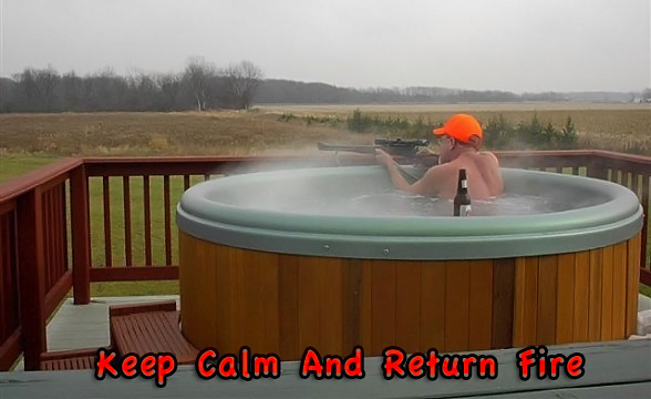 Gun keep calm return fire