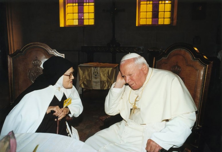 Sister Lucia with Blessed John Paul II