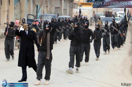 Obama & The NWO Black Flag Of Jihad. Here He Is With The NWO Monikered ISIS.