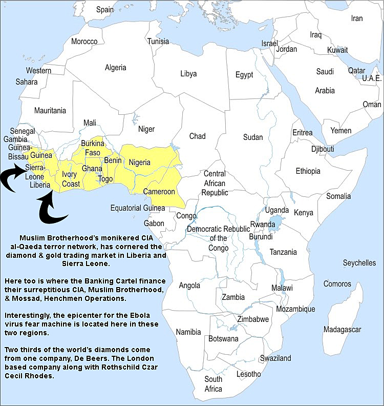 Africa ~ This diamond gold area made famous in James Bond's "Diamonds Are Forever" ~ a diamond smuggling operation that still goes on financing CIA's al-Qaeda