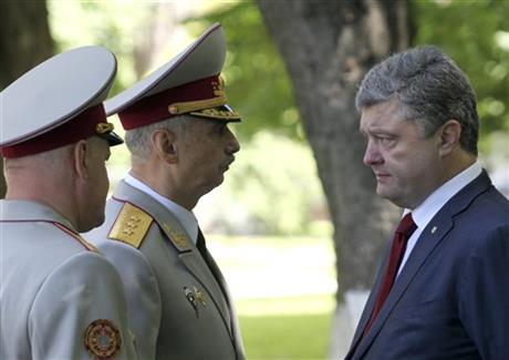 Mikhailo Koval Center speaking to Ukraine's  NWO Puppet Fascist Poroshenko.