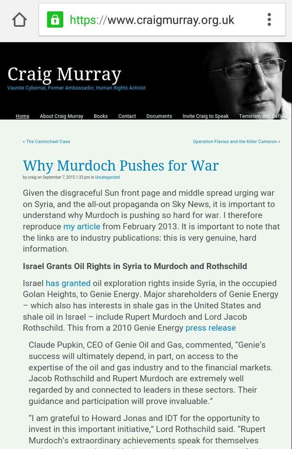murdoch israel oil syria