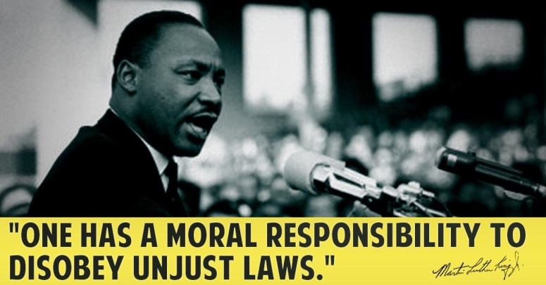 MLK unjust laws disobey