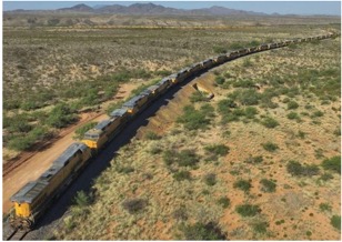 300 idled Union Pacific locomotives in the Arizona desert